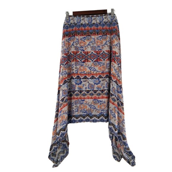 Johnpaulrichard Multicolor Boho Asymmetrical High-Low Skirt Large Stretch Boho - Picture 7 of 12